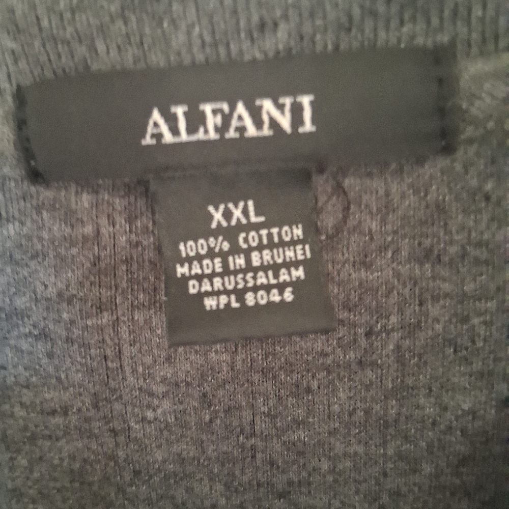 Alfani Charcoal Long Sleeve Polo - Picture 4 of 6
